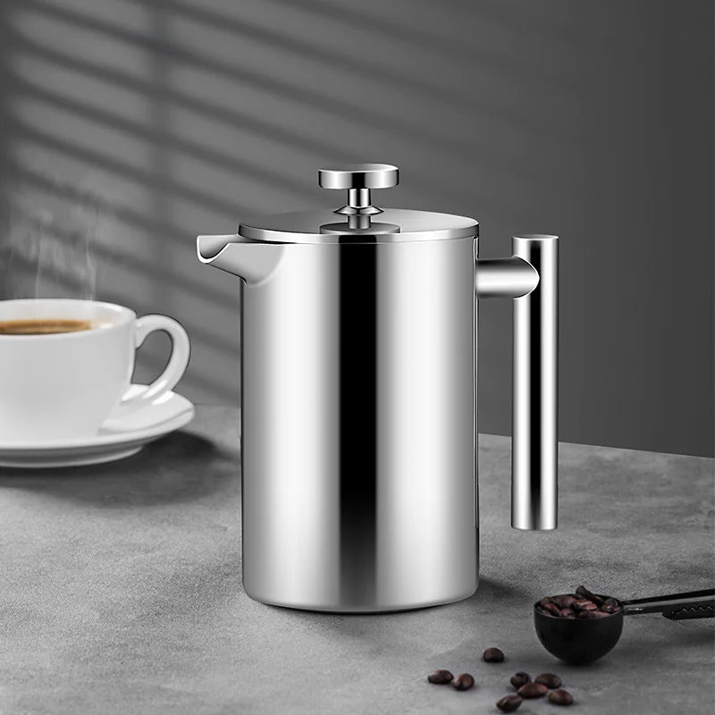 304 Stainless Steel Double-Layer French Press Coffee Pot